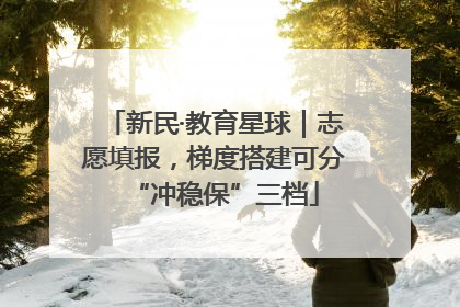 新民·教育星球｜志愿填报，梯度搭建可分“冲稳保”三档