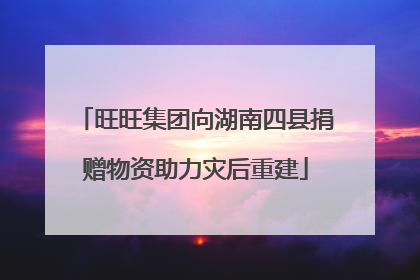 旺旺集团向湖南四县捐赠物资助力灾后重建