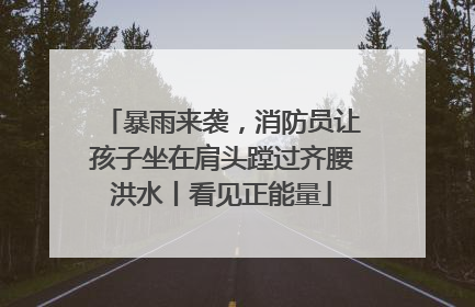 暴雨来袭，消防员让孩子坐在肩头蹚过齐腰洪水丨看见正能量