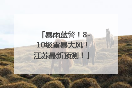 暴雨蓝警！8-10级雷暴大风！江苏最新预测！