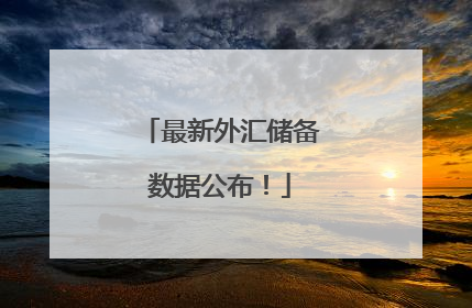 最新外汇储备数据公布！