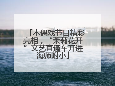 木偶戏节目精彩亮相，“茉莉花开”文艺直通车开进海师附小