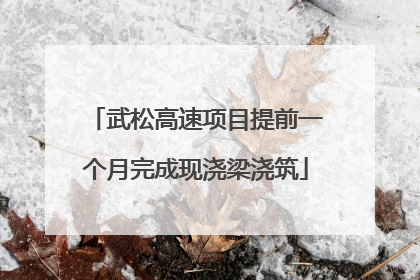 武松高速项目提前一个月完成现浇梁浇筑