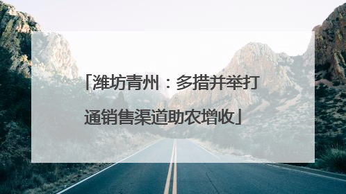 潍坊青州：多措并举打通销售渠道助农增收