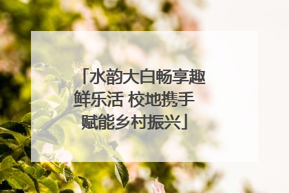 水韵大白畅享趣鲜乐活 校地携手赋能乡村振兴