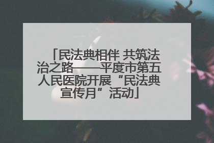 民法典相伴 共筑法治之路——平度市第五人民医院开展“民法典宣传月”活动