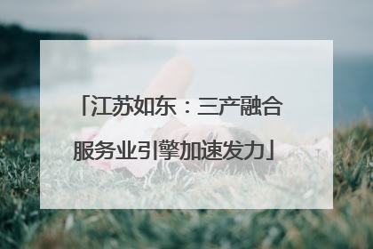 江苏如东：三产融合 服务业引擎加速发力