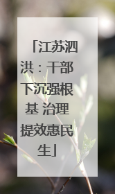 江苏泗洪：干部下沉强根基 治理提效惠民生