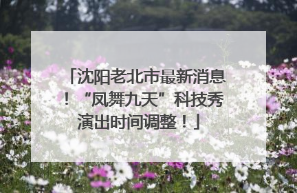 沈阳老北市最新消息！“凤舞九天”科技秀演出时间调整！