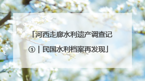 河西走廊水利遗产调查记①｜民国水利档案再发现