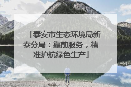 泰安市生态环境局新泰分局：靠前服务，精准护航绿色生产