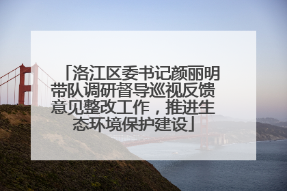 洛江区委书记颜丽明带队调研督导巡视反馈意见整改工作，推进生态环境保护建设