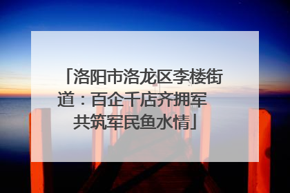 洛阳市洛龙区李楼街道：百企千店齐拥军 共筑军民鱼水情