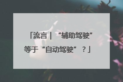 流言｜“辅助驾驶”等于“自动驾驶”？