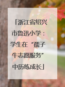 浙江省绍兴市鲁迅小学：学生在“孺子牛志愿服务”中历练成长