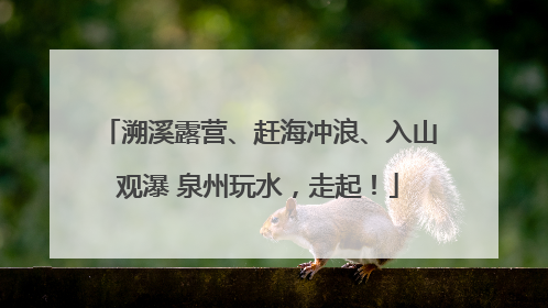 溯溪露营、赶海冲浪、入山观瀑 泉州玩水，走起！