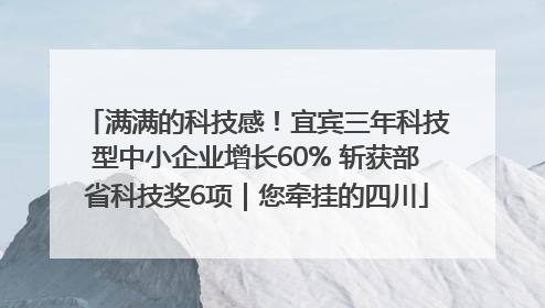 满满的科技感！宜宾三年科技型中小企业增长60% 斩获部省科技奖6项｜您牵挂的四川