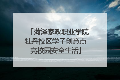 菏泽家政职业学院牡丹校区学子创意点亮校园安全生活