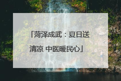 菏泽成武：夏日送清凉 中医暖民心