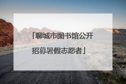 聊城市图书馆公开招募暑假志愿者