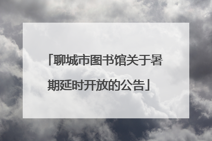 聊城市图书馆关于暑期延时开放的公告