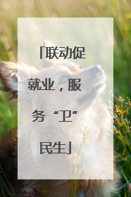 联动促就业，服务“卫”民生