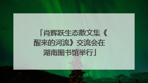 肖辉跃生态散文集《醒来的河流》交流会在湖南图书馆举行