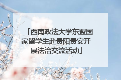 西南政法大学东盟国家留学生赴贵阳贵安开展法治交流活动