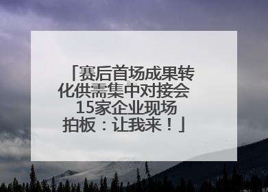 赛后首场成果转化供需集中对接会 15家企业现场拍板：让我来！