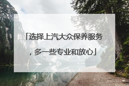 选择上汽大众保养服务，多一些专业和放心