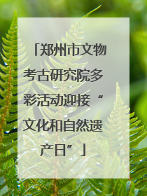 郑州市文物考古研究院多彩活动迎接“文化和自然遗产日”