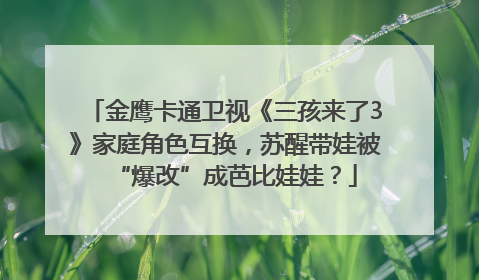 金鹰卡通卫视《三孩来了3》家庭角色互换，苏醒带娃被“爆改”成芭比娃娃？