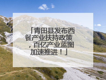 青田县发布西餐产业扶持政策，百亿产业蓝图加速推进！