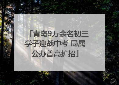青岛9万余名初三学子迎战中考 局属公办普高扩招