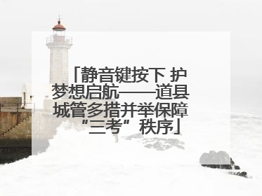 静音键按下 护梦想启航——道县城管多措并举保障“三考”秩序