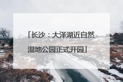 长沙：大泽湖近自然湿地公园正式开园