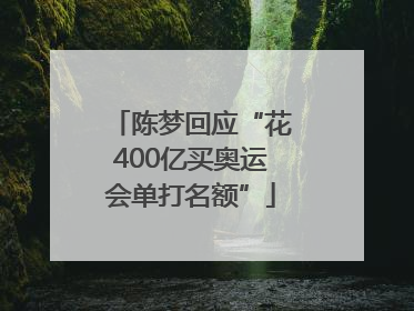 陈梦回应“花400亿买奥运会单打名额”