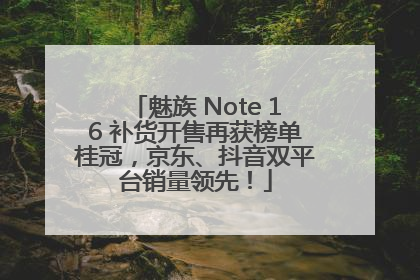 魅族 Note 16 补货开售再获榜单桂冠，京东、抖音双平台销量领先！