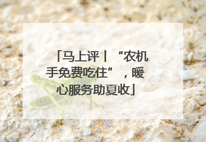马上评丨“农机手免费吃住”，暖心服务助夏收