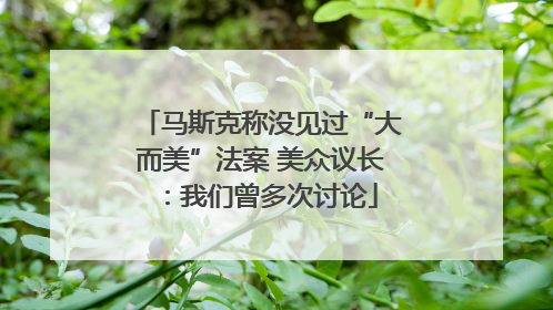 马斯克称没见过“大而美”法案 美众议长：我们曾多次讨论