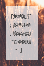 龙感湖所；多措并举，筑牢汛期“安全防线”