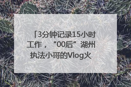 3分钟记录15小时工作，“00后”湖州执法小哥的Vlog火了，还被网友点赞