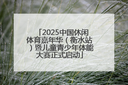 2025中国休闲体育嘉年华（衡水站）暨儿童青少年体能大赛正式启动