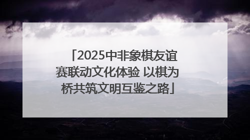 2025中非象棋友谊赛联动文化体验 以棋为桥共筑文明互鉴之路
