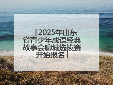 2025年山东省青少年成语经典故事会聊城选拔赛开始报名