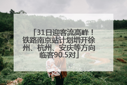 31日迎客流高峰！铁路南京站计划增开徐州、杭州、安庆等方向临客90.5对
