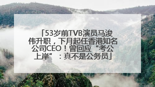 53岁前TVB演员马浚伟升职，下月起任香港知名公司CEO！曾回应“考公上岸”：真不是公务员
