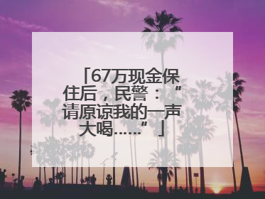 67万现金保住后，民警：“请原谅我的一声大喝……”