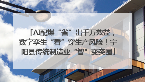 AI配煤“省”出千万效益，数字孪生“看”穿生产风险！宁阳县传统制造业“智”变突围